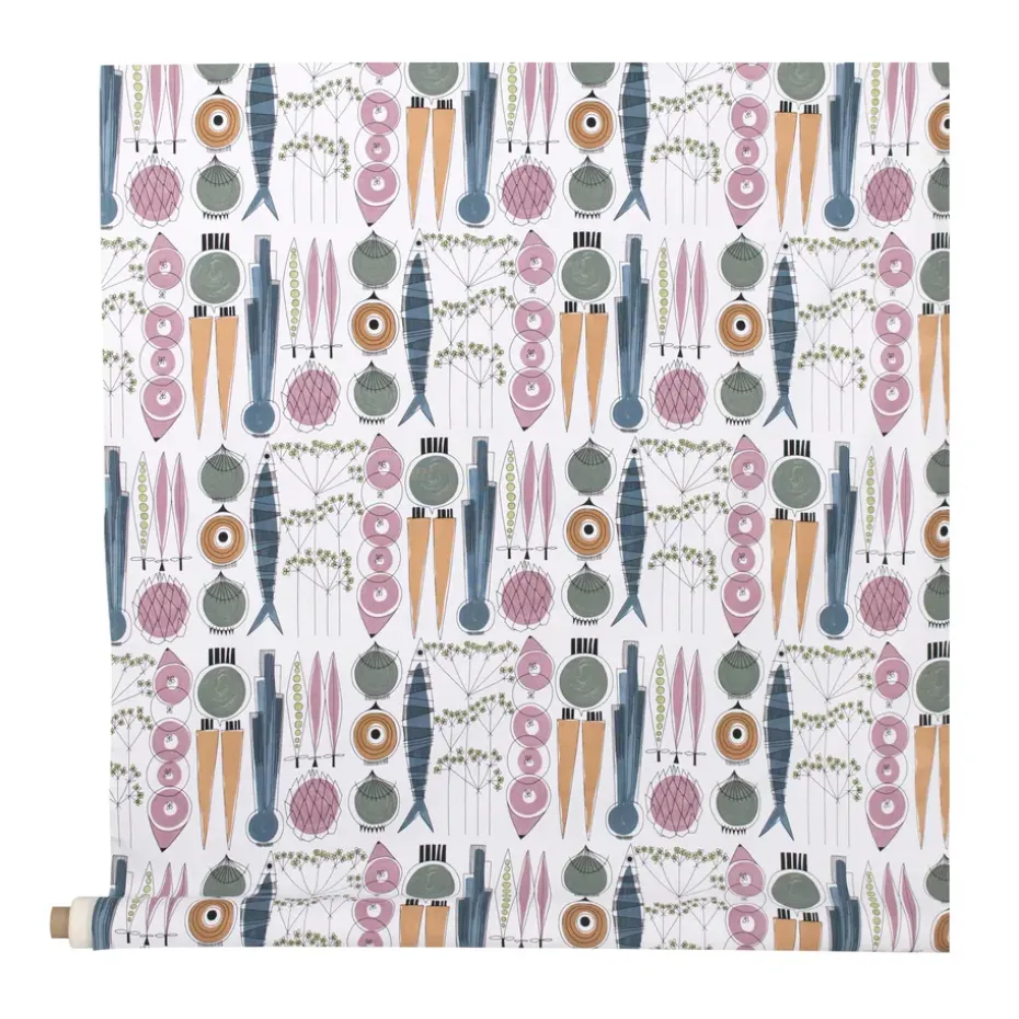 Toile cirée Pique-nique, bleu-rose
