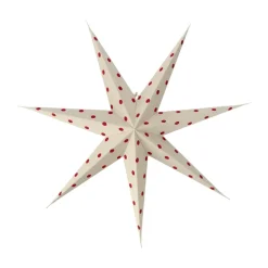 Étoile de l'avent blanche-points rouges Bare, 80 cm