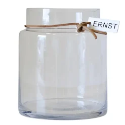 Vase en verre Ernst Hauteur 22,5 cm Ø 12,5 cm, transparent