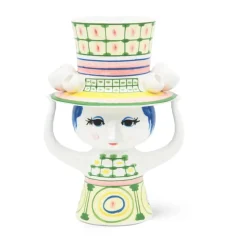 Vase Lady with hat H24,5 cm, Vert