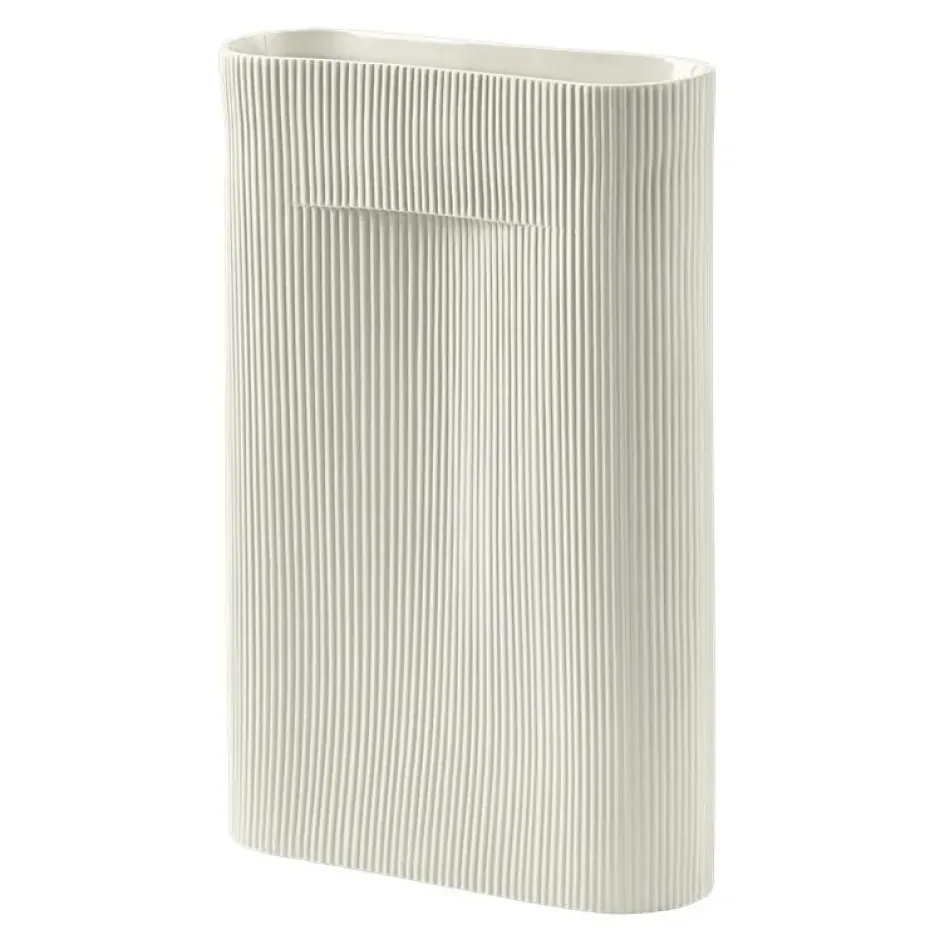 Vase Ridge 48,5cm, Off white