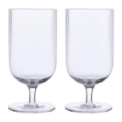 Verre à bière Ernst rainuré (2 pièces), Transparent