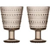 Verre à eau sur pied Kastehelmi 26cl lot de 2, lin