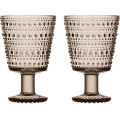 Verre à eau sur pied Kastehelmi 26cl lot de 2, lin