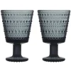 Verre à eau sur pied Kastehelmi 26cl lot de 2, Gris foncé