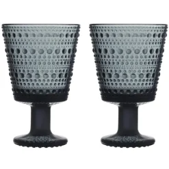 Verre à eau sur pied Kastehelmi 26cl lot de 2, Gris foncé