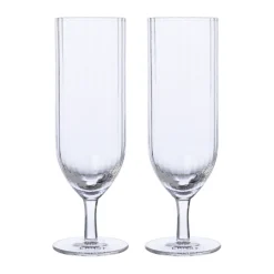 Verres à champagne Ernst cannelés (2 pièces), Transparent