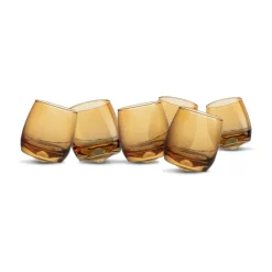 Verres tumblers Sagaform avec fond arrondi 30 cl lot de 6, Ambre