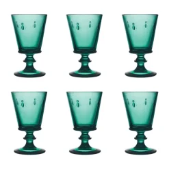 Verre à vin Abeille 24 cl, lot de 6, Vert émeraude